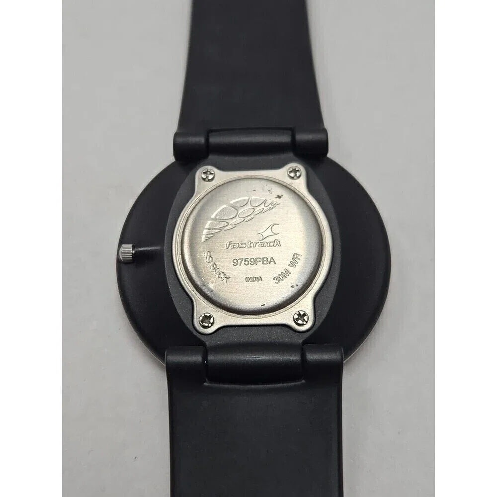 Fastrack 9789PDA Womens Black Pink Quartz Silicone Watch 30m WR New Battery